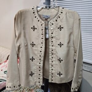 Coral Bay Tan Embellished Blazer
